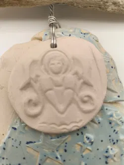 Deko Weihnachten, Keramik hellblau - Bild 2