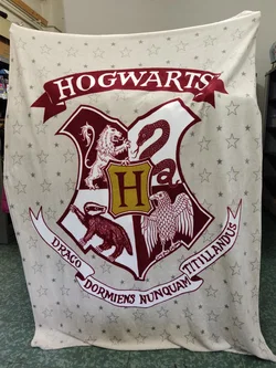 Harry Potter Wohn / Kuscheldecke mit Hogwarts-Schulwappen, Größe ca. 220x150cm – Vorschau 1