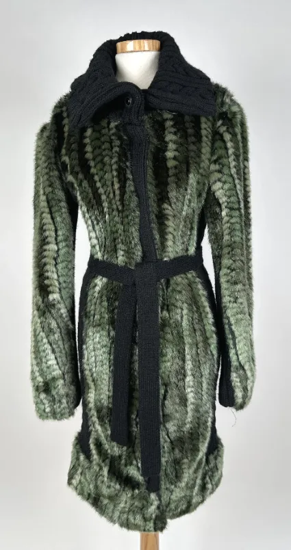 Desigual - Damen - Strick Kunstfell Midi Mantel - Gr. 40 - Bild 4