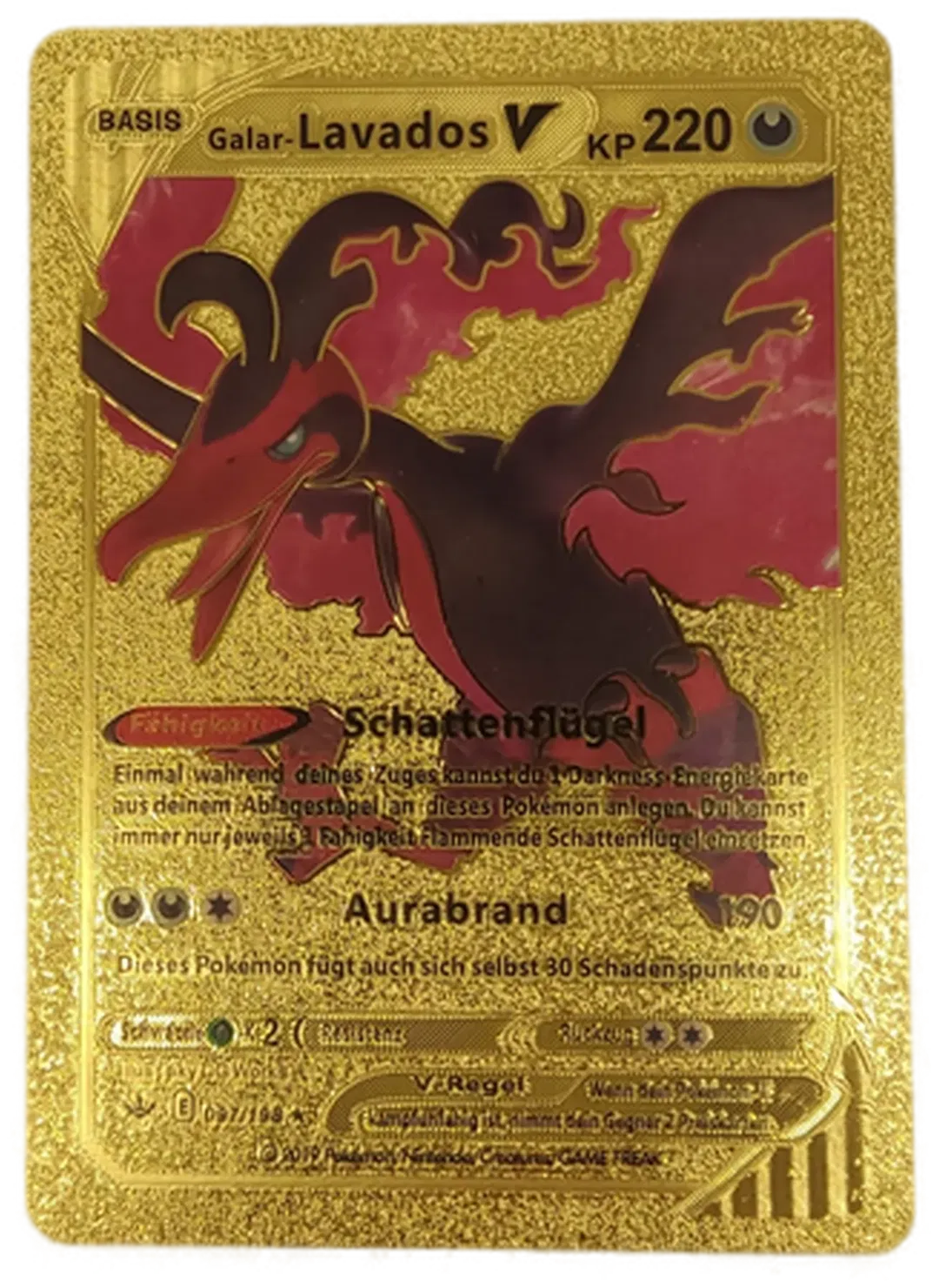  Pokémon Sammelkarte Goldfolie Galar-Lavados V BASIS - Bild 4