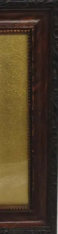 Schöner Alter Bilderrahmen mit Stoffbildniss Breite ca 28,5cm Höhe ca 29cm - Bild 3