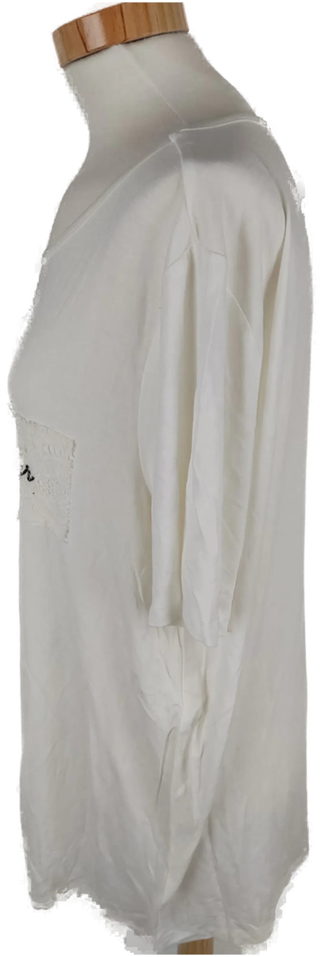 T-Shirt "Laura Torelli". kurzarm mit Rundhalsausschnitt, weiß/gemustert, Größe 44/46 – Bild 3