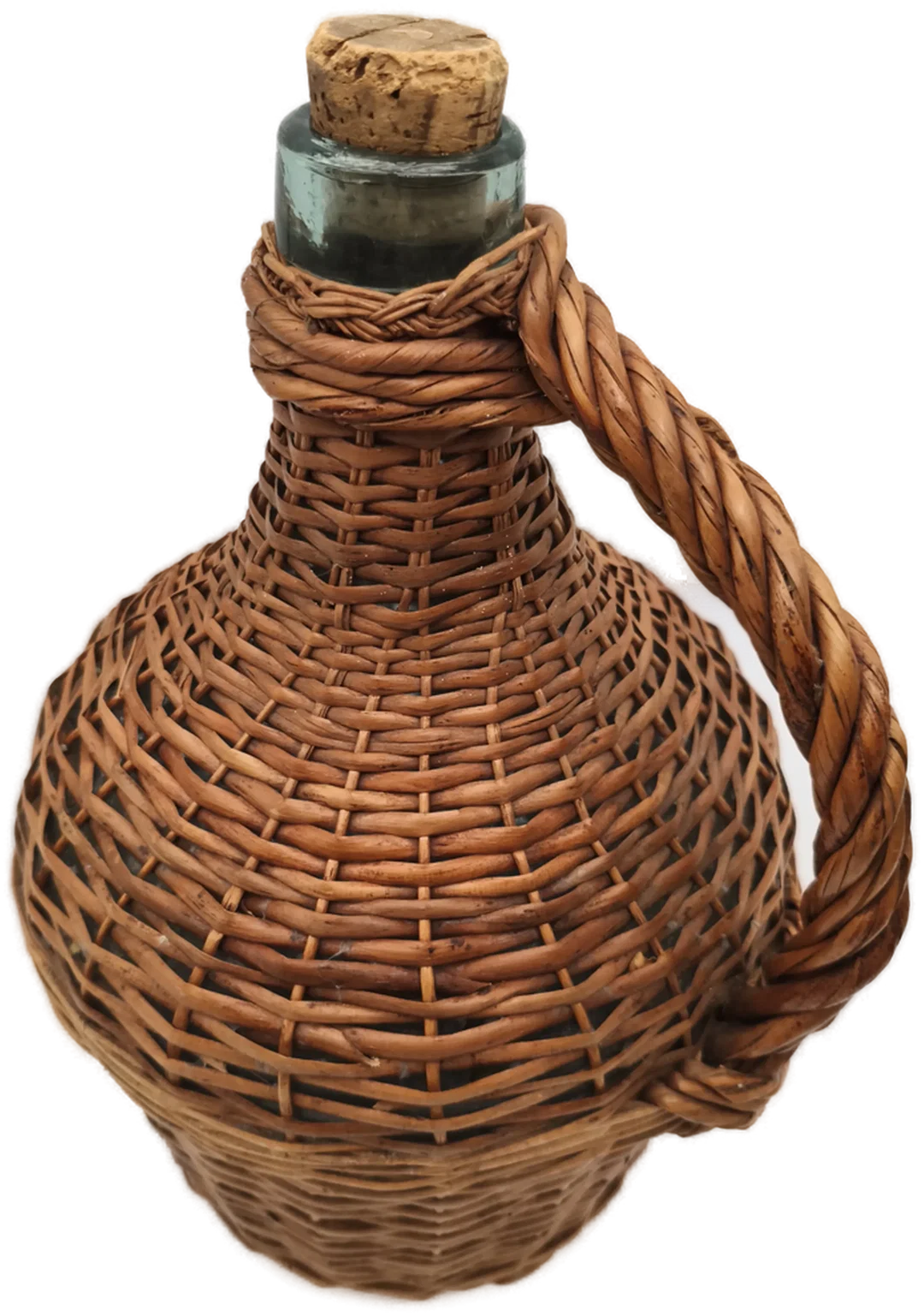 schöne Korbflasche, Vintage – Bild 2