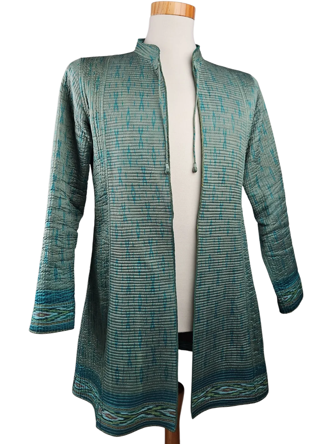Dori - Vintage Herren Jacke (Seide), türkis - Gr. M – Bild 2
