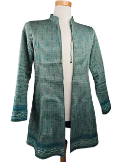 Dori - Vintage Herren Jacke (Seide), türkis - Gr. M - Bild 2