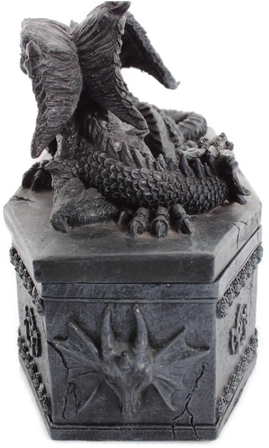 Deko-Set: Mystischer Kelch & Drachen-Sarg aus Massivholz – Gothic Fantasy Stil – Bild 4
