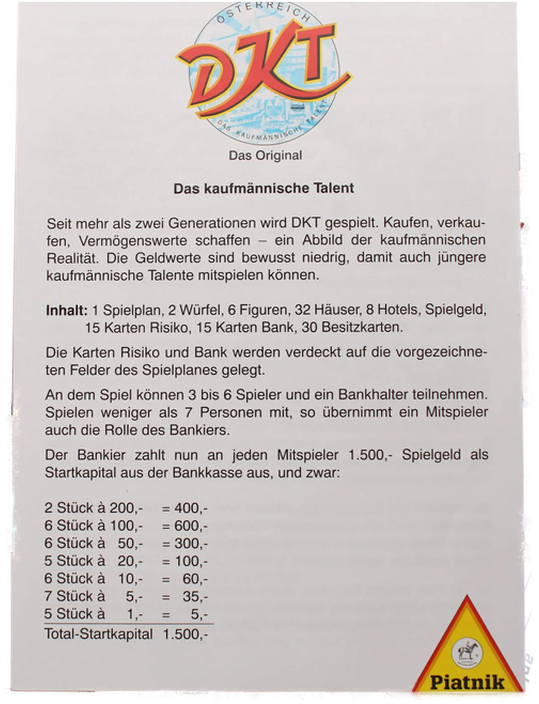 DKT Österreich – Das kaufmännische Talent – Piatnik – Made in Austria – Komplett mit Zubehör – Bild 6