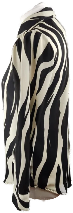 Damenhemd Größe S/36 Schwarz-Creme Gestreift | Retro-Charme – Vorschau 2