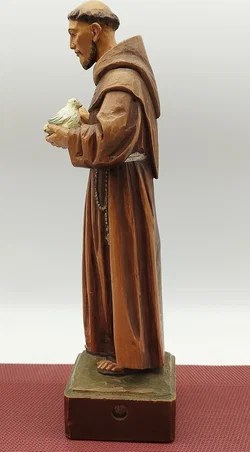 Holzstatue, handgeschnitzt aus Südtirol, Franz v. Assisi | Liebevoll Gealtert - Bild 2