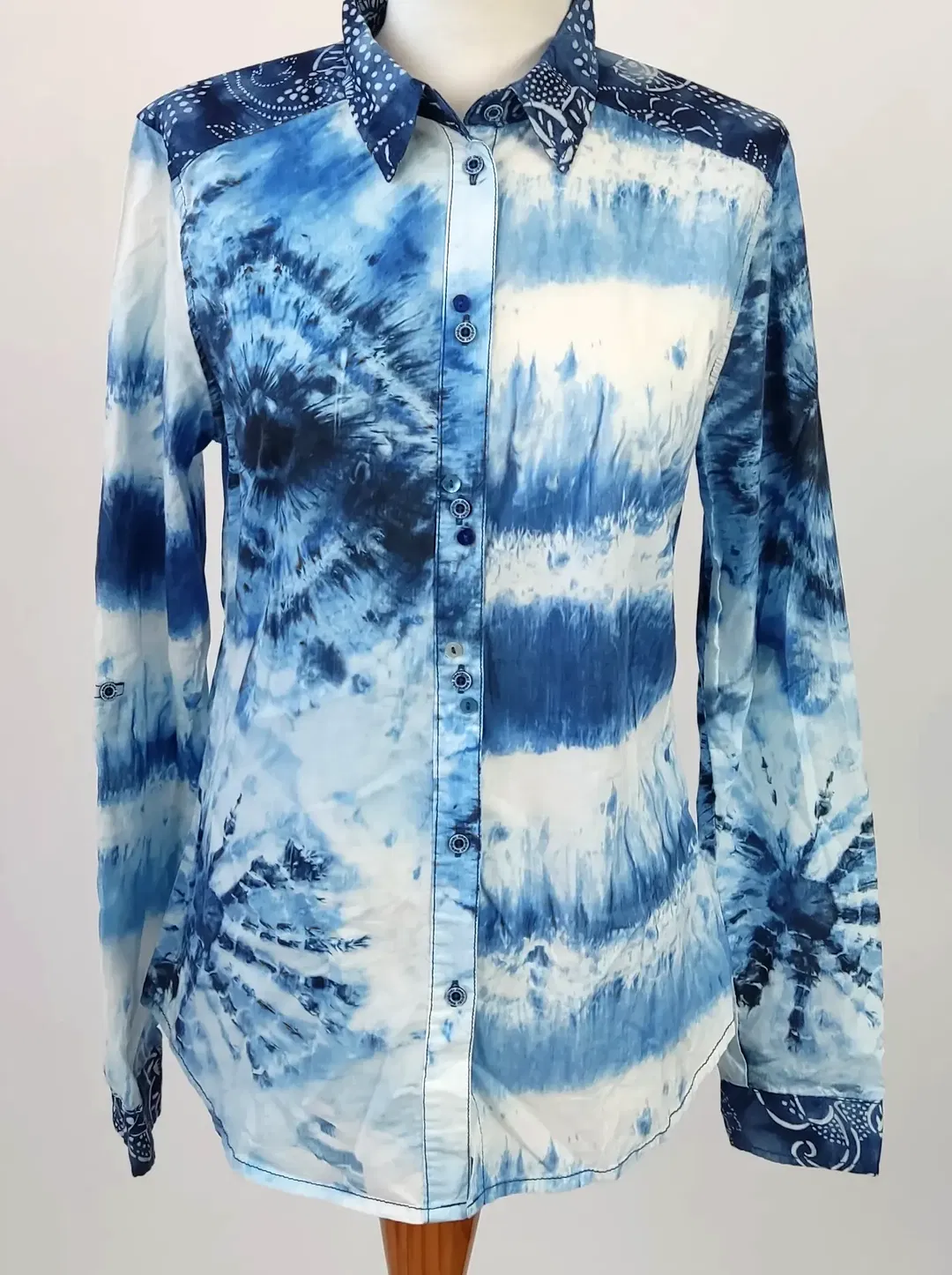 Desigual Damenbluse, blau-weiß - Gr. S - Bild 1