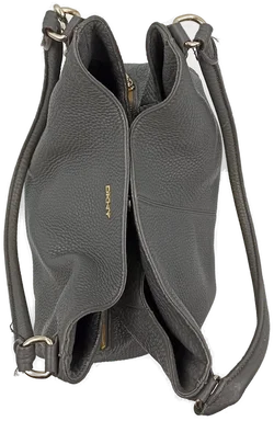 DKNY Damenhandtasche aus genarbtem Leder in Grau – Vorschau 6