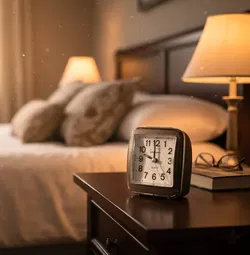 Pollmann Quartz Wecker – braun, mit Alarm & Nachtlicht - Bild 1