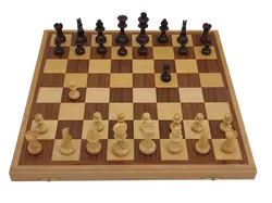 Schachspiel aus Holz - 35 x 35 cm  - Bild 2