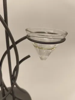 Kerzenständer, Teelichthalter , silber/Glas - Bild 3