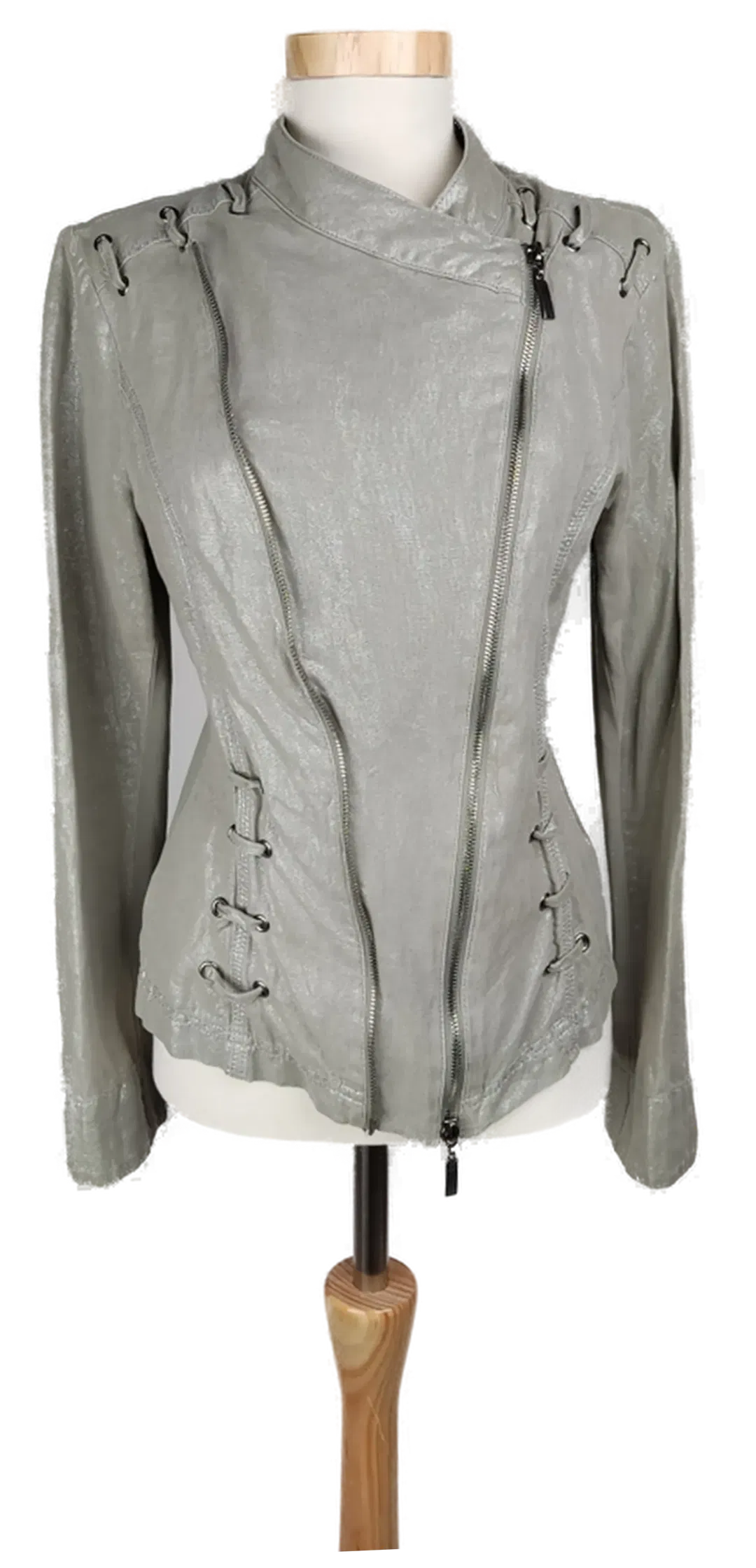 Crisca Damen Jacke grau glänzend - L/42 - Bild 1