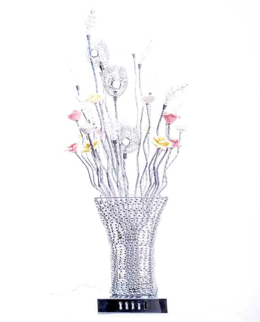 Tischlampe/Bodenleuchte moderne dekorative Kunst Blumenvase 5x 20W 12V G4 - Bild 4