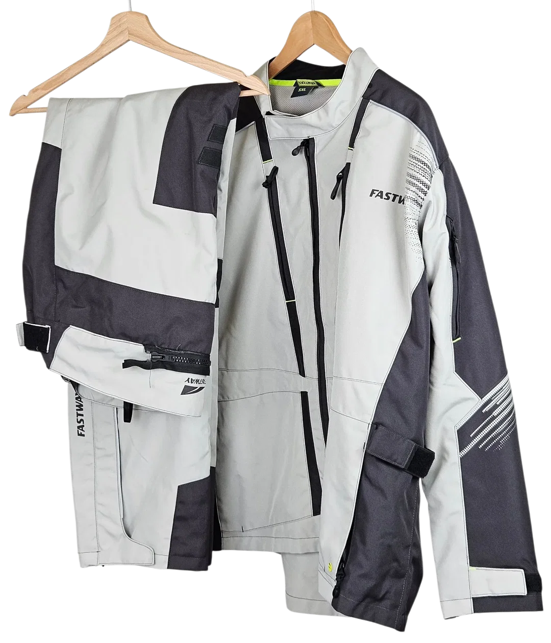 FASTWAY Herren Motorrad Jacke & Hose, schwarz/grau- Gr. 5XL - Bild 1