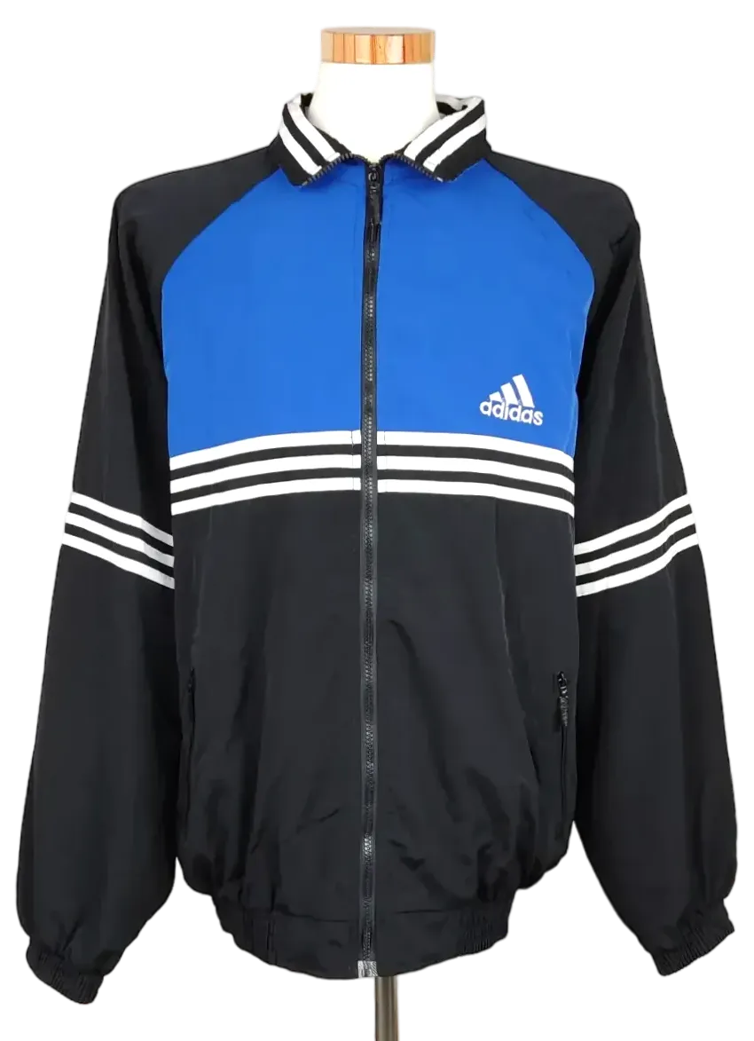 Adidas Herren Sportjacke, schwarz/blau - Gr. XXL - Bild 4