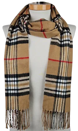 Damen Schal - beige /karierter - Bild 2