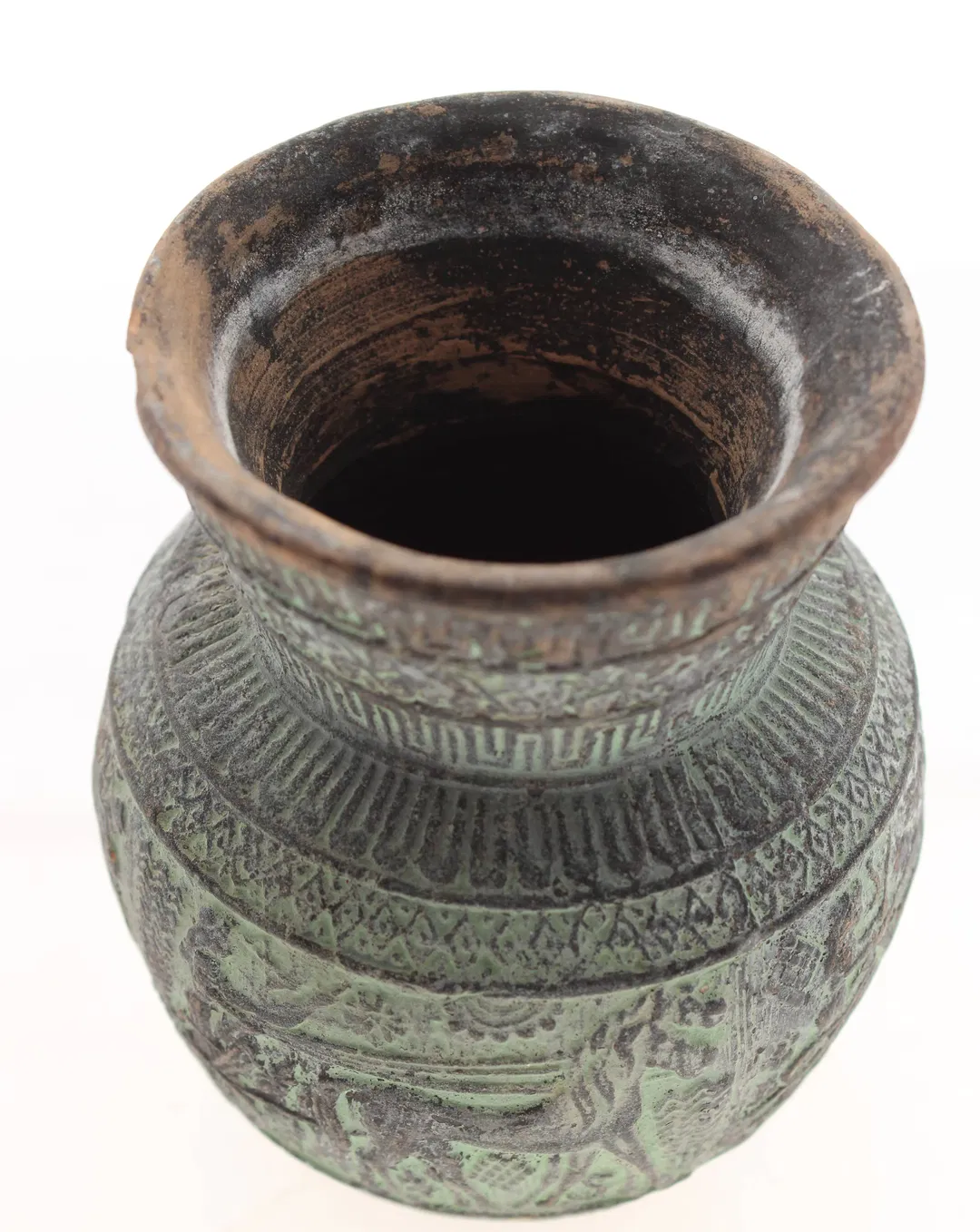 Kleine antikisierende Keramikvase – Pferde- & Streitwagenrelief, ca. 10 cm - Bild 4