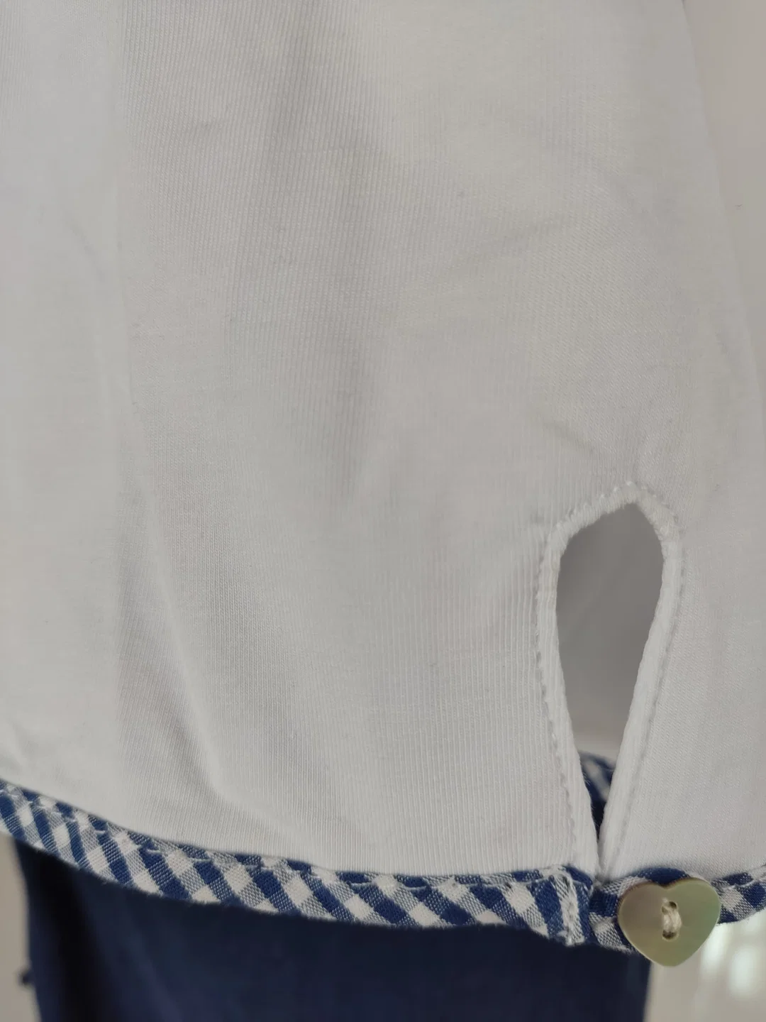 T-Shirt "Spieth & Wensky", kurzarm mit gewchwungenen Ausschnitt und Stickerei, blau/weiß, Größe XL – Bild 3