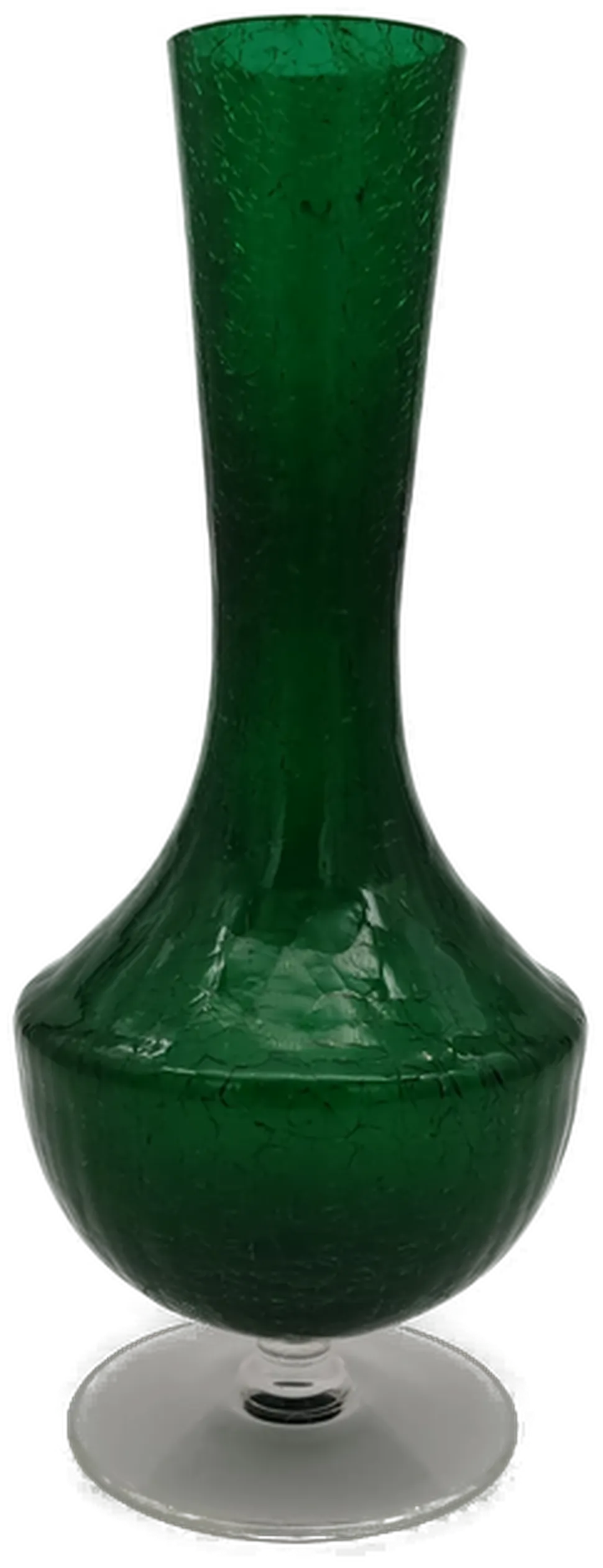 Vintage Glas Vase Craquele 60er Jahre grün klar - Bild 4