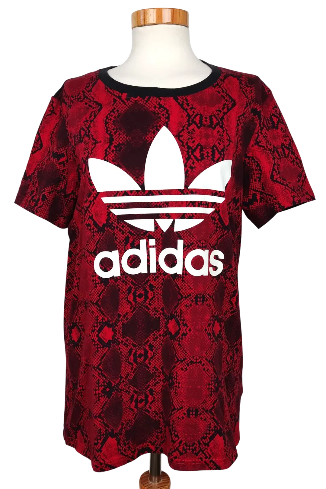 Adidas Damen T-Shirt, rot/schwarz - Gr. S  - Bild 4