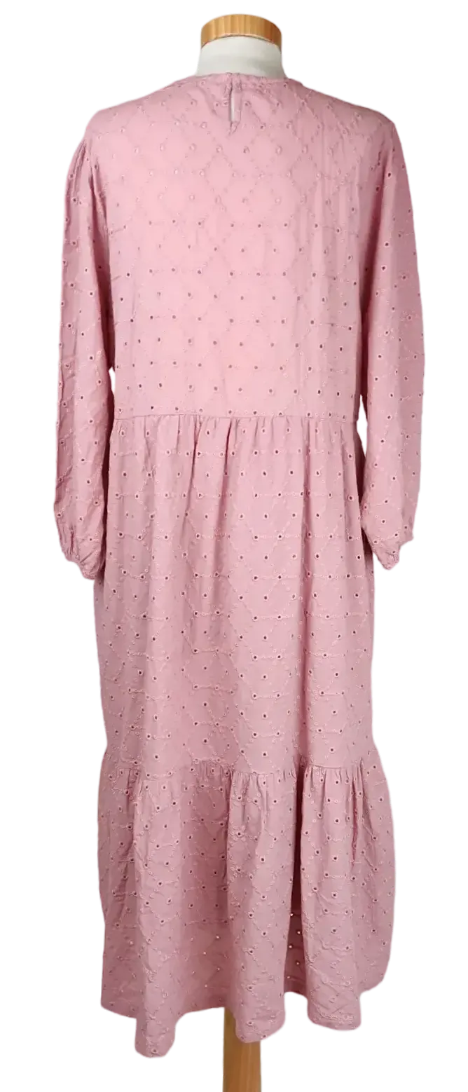 Paul Mark Damen Maxikleid mit Lockstickerei, altrosa- Gr. XXL – Bild 2
