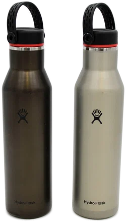 2 Edelstahl-Isolierflaschen Hydro Flask Trinkflaschen Set –  (ca. 620 ml, doppelwandig, Schwarz & Silber) - Bild 2