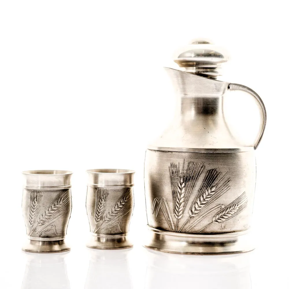 Zinn-Set Schnapskrug mit 2 Becher - Bild 1