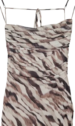 ZARA Damen Maxikleid mit Animal Print, braun - Gr. S - Bild 3