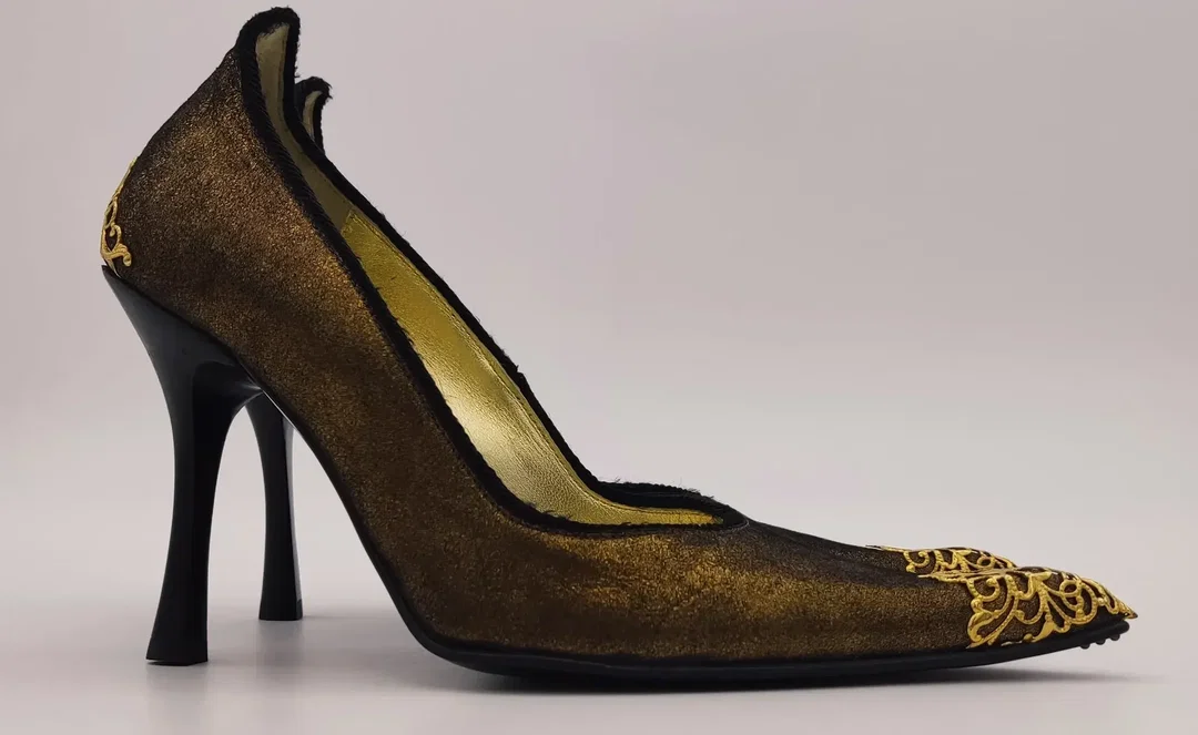 VITAMORI Damen Pumps, gold/bronze mit Verzierungen - Gr.36 - Bild 4