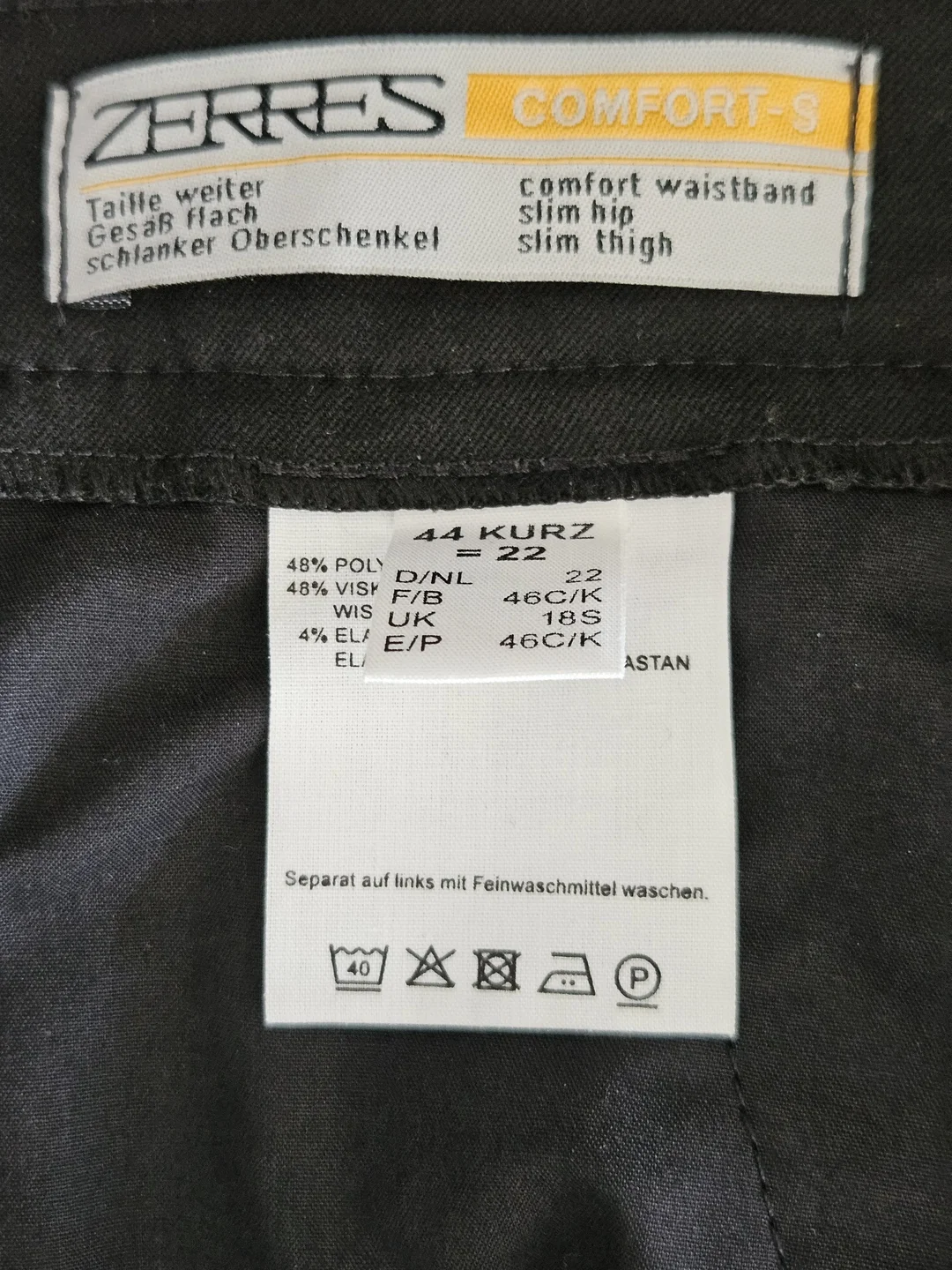 ZERRES comfort-s Damen Hose, schwarz - Gr. D 44 – Bild 4