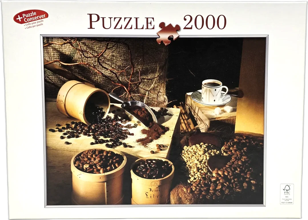 Ravensburger 2000-Teile-Puzzle Kaffeemotiv mit Bohnen und Tassen – Bild 2