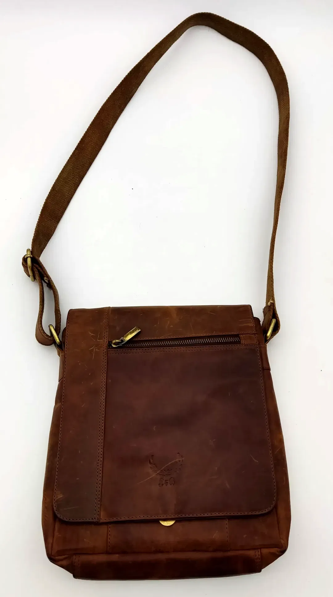 L&B Herren Leder Umhängetasche, braun - Bild 1