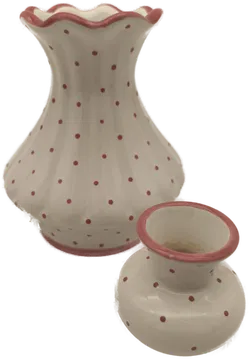 2 Vasen, Gmundner Keramik, rosa Tupfen - Bild 1