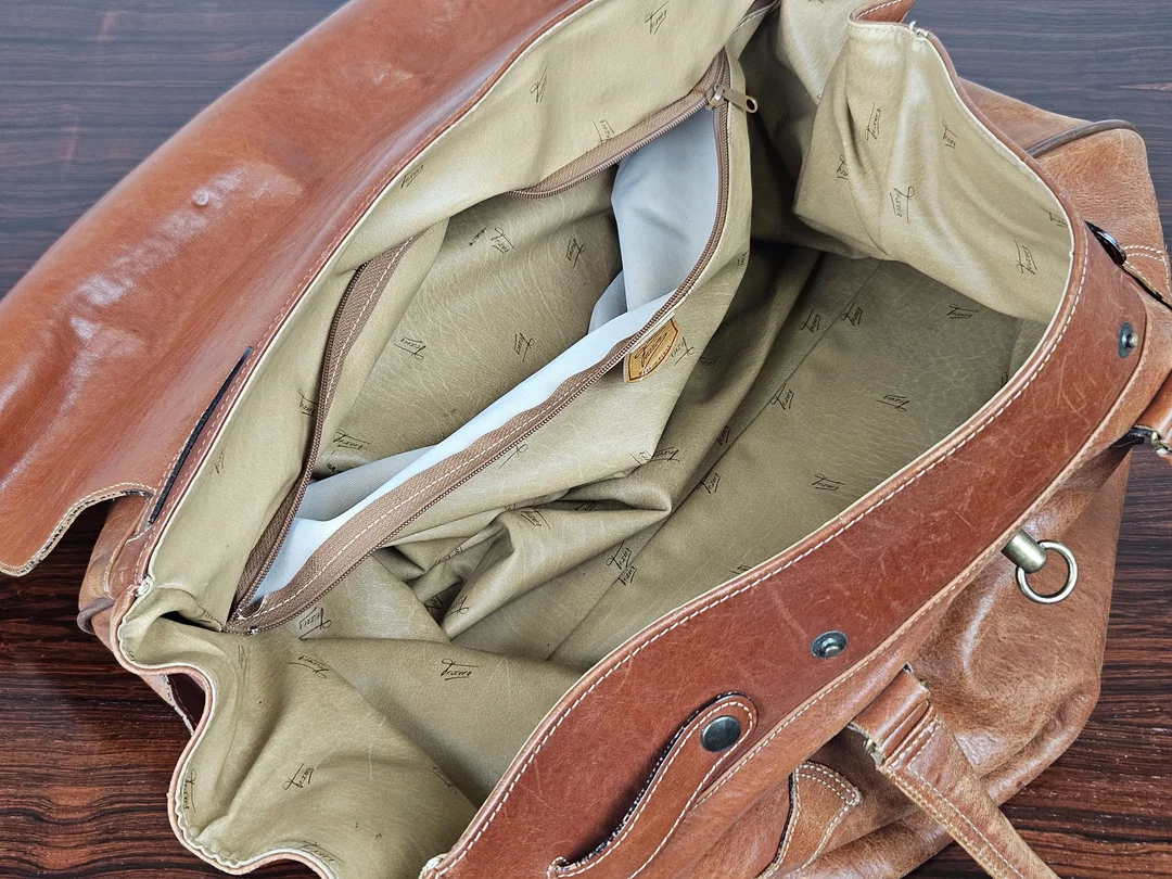 Texier Vintage Leder Reisetasche, braun  – Bild 8