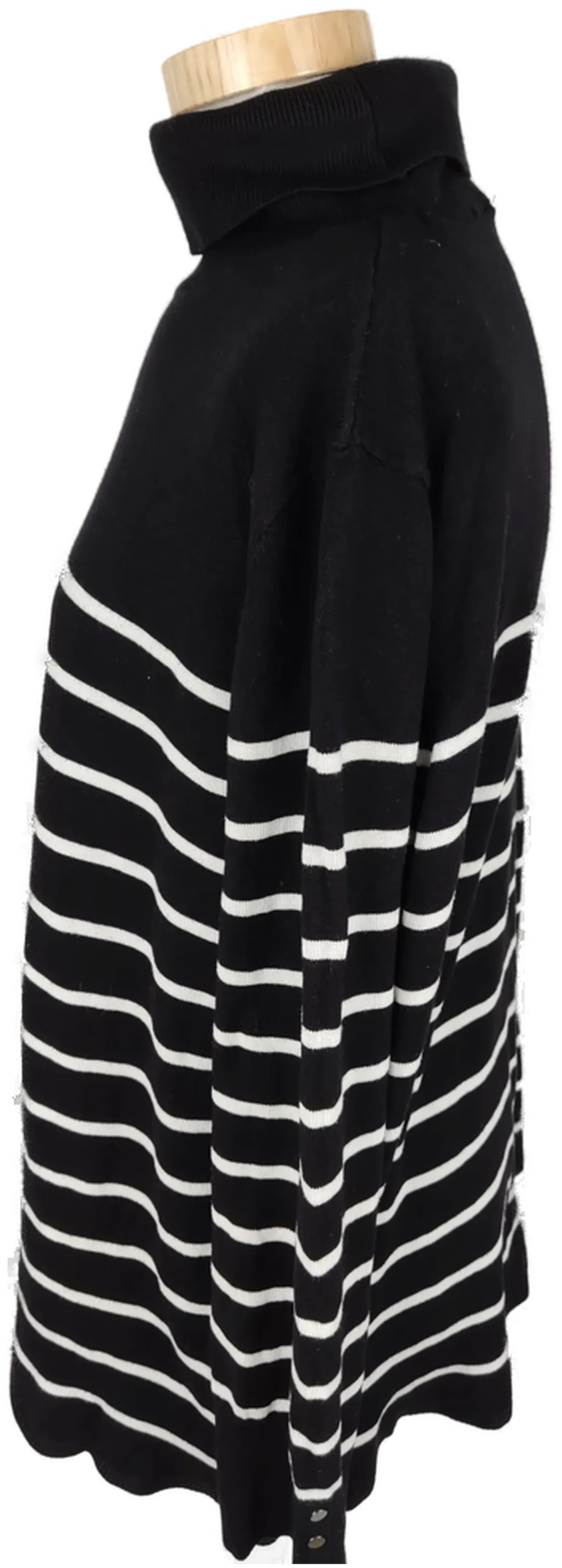 Pullover "Yessica", langarm mit Rollkragen, schwarz/weiss gemustert, Größe XL – Bild 2