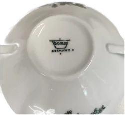 Thomas, 2 Suppentassen "Grüne Blume", 50er, Vintage – Vorschau 3