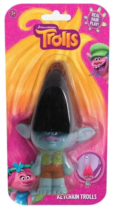 DreamWorks Trolls Schlüsselanhänger Figur | ca. 12 cm | mit echtem Haar | Goliath 2016 | OVP - Bild 1