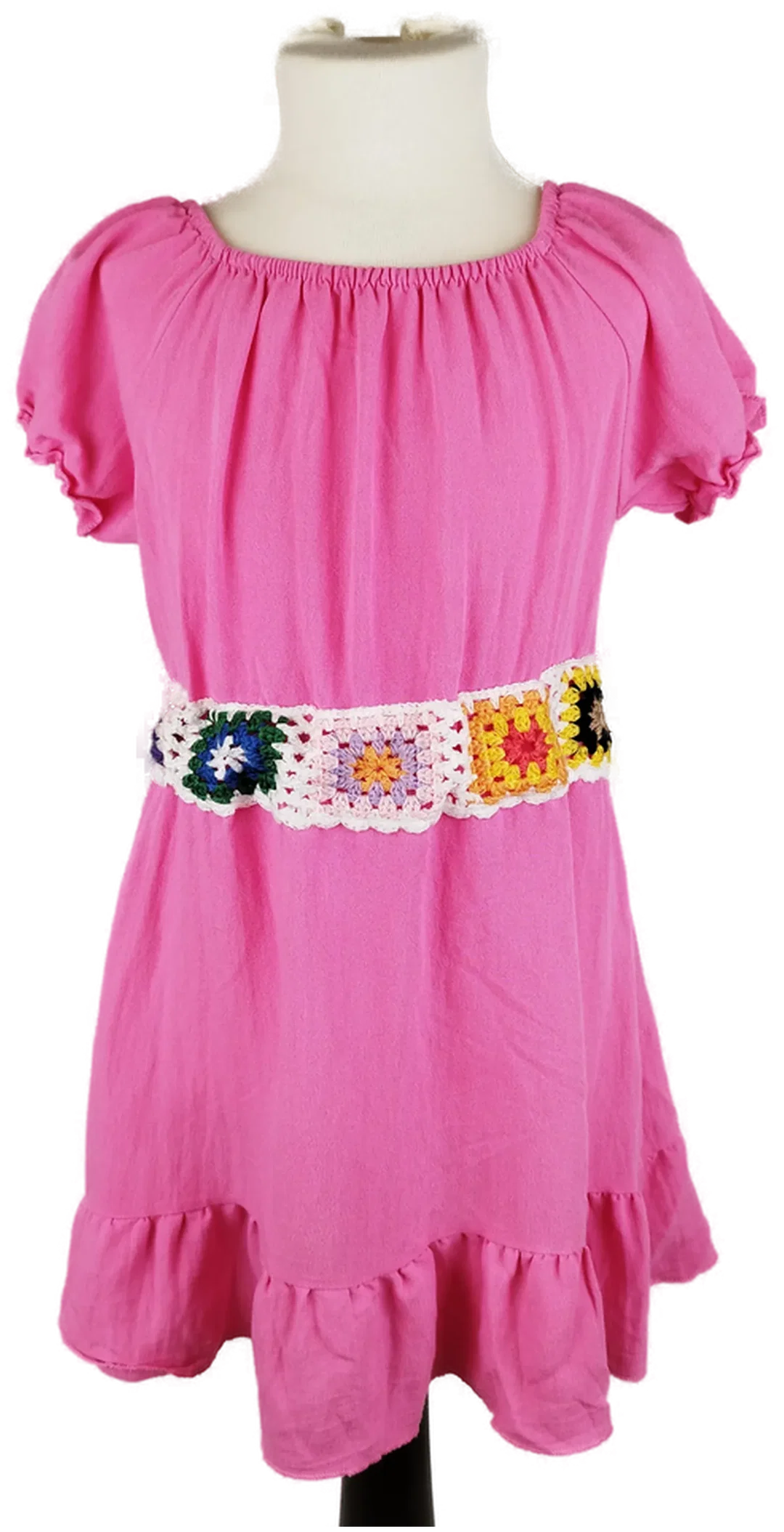 Granny Square Kinderkleid - Gr. 116cm / 90% Viskose - Bild 4