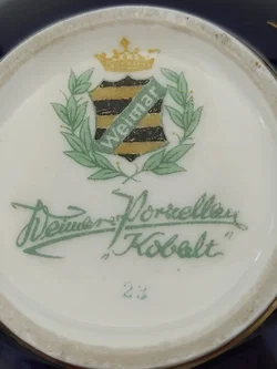 Vase Weimar Porzellan,  Echt Kobalt mit Golddekor | Zeitloser Klassiker - Bild 7