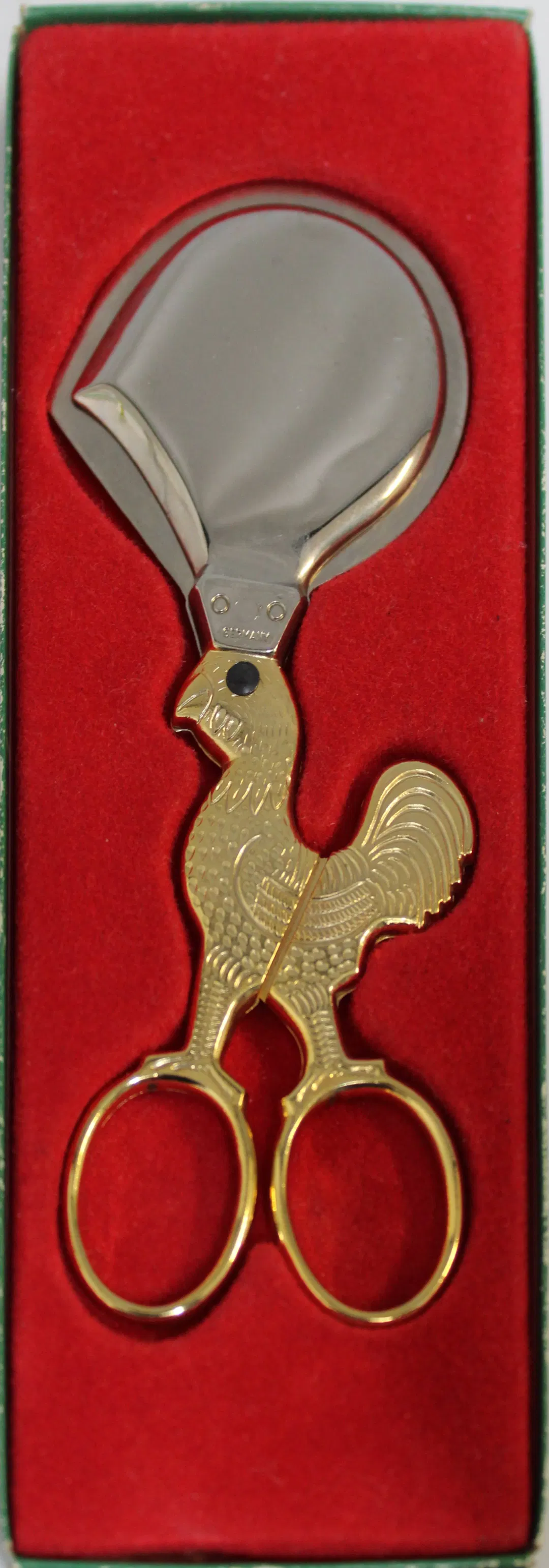 Vintage Eierschneider / Eierschere Hahn-Design | Metall | mit Originalbox - Bild 1