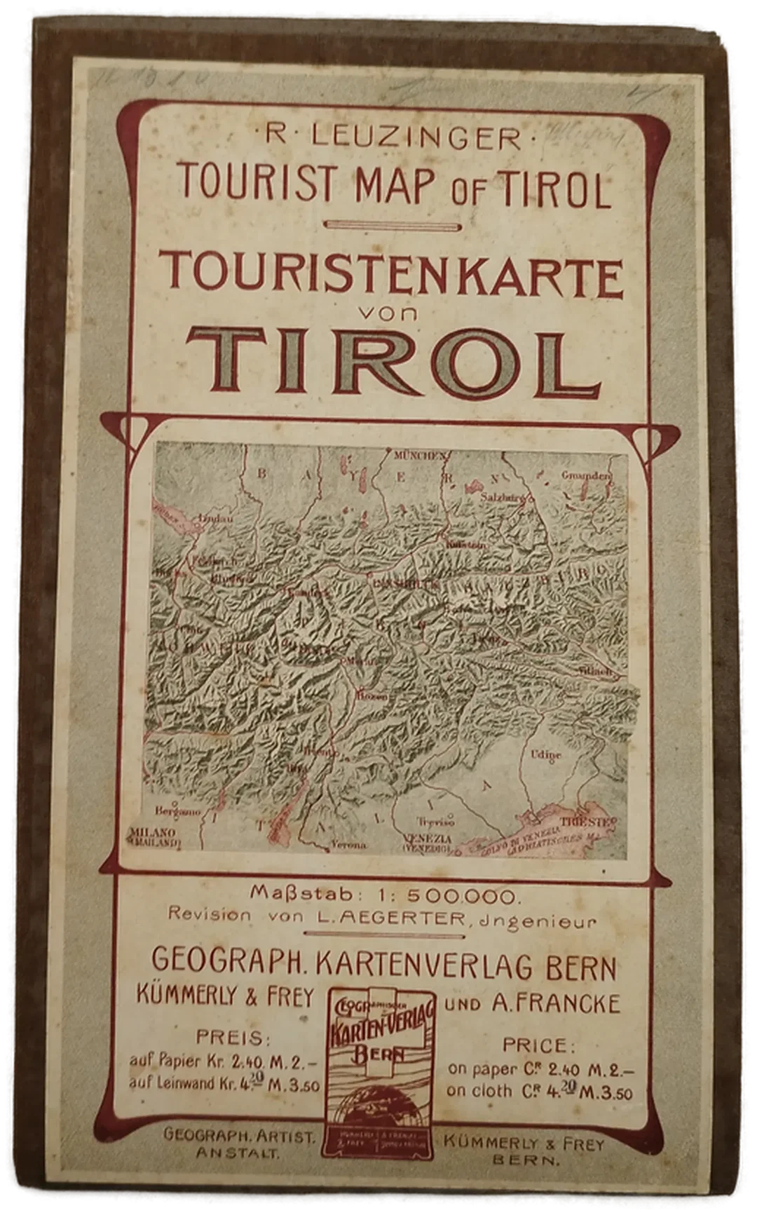 Historische Touristenkarte Tirols - R. Leuzinger / 1900-10 - Bild 1