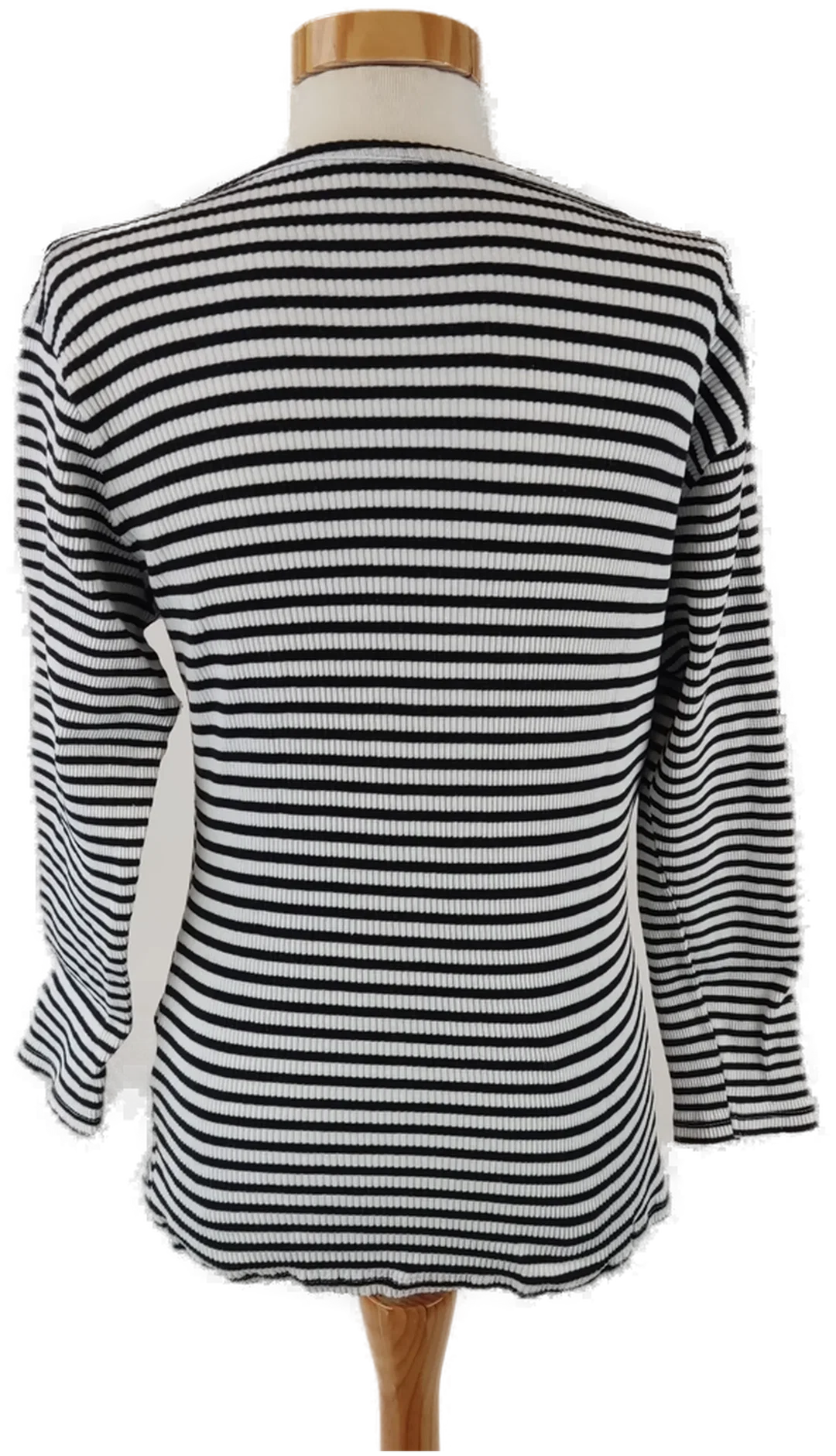 Damenlangarm - T-Shirt gestreift schwarz-weiß-  Gr. 36 – Bild 3