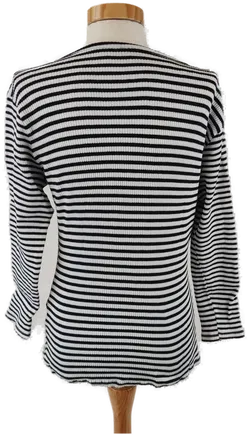Damenlangarm - T-Shirt gestreift schwarz-weiß-  Gr. 36 - Bild 3