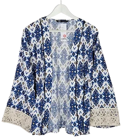 ZARA Damen Bluse, blau/weiß - Gr. M  - Bild 1