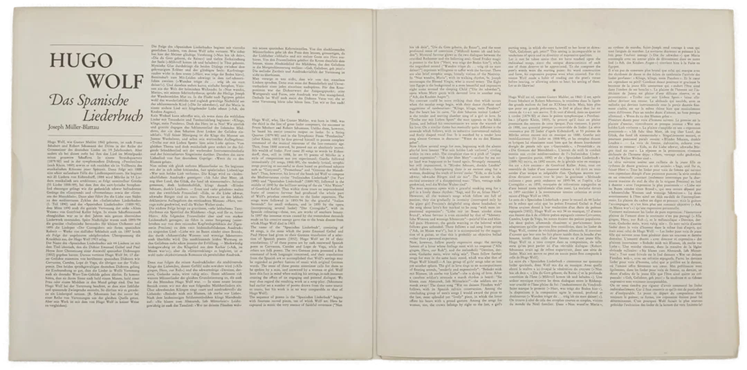 Vinyl LP - Hugo Wolf - Das spanische Liederbuch, 2-LP's  – Bild 3