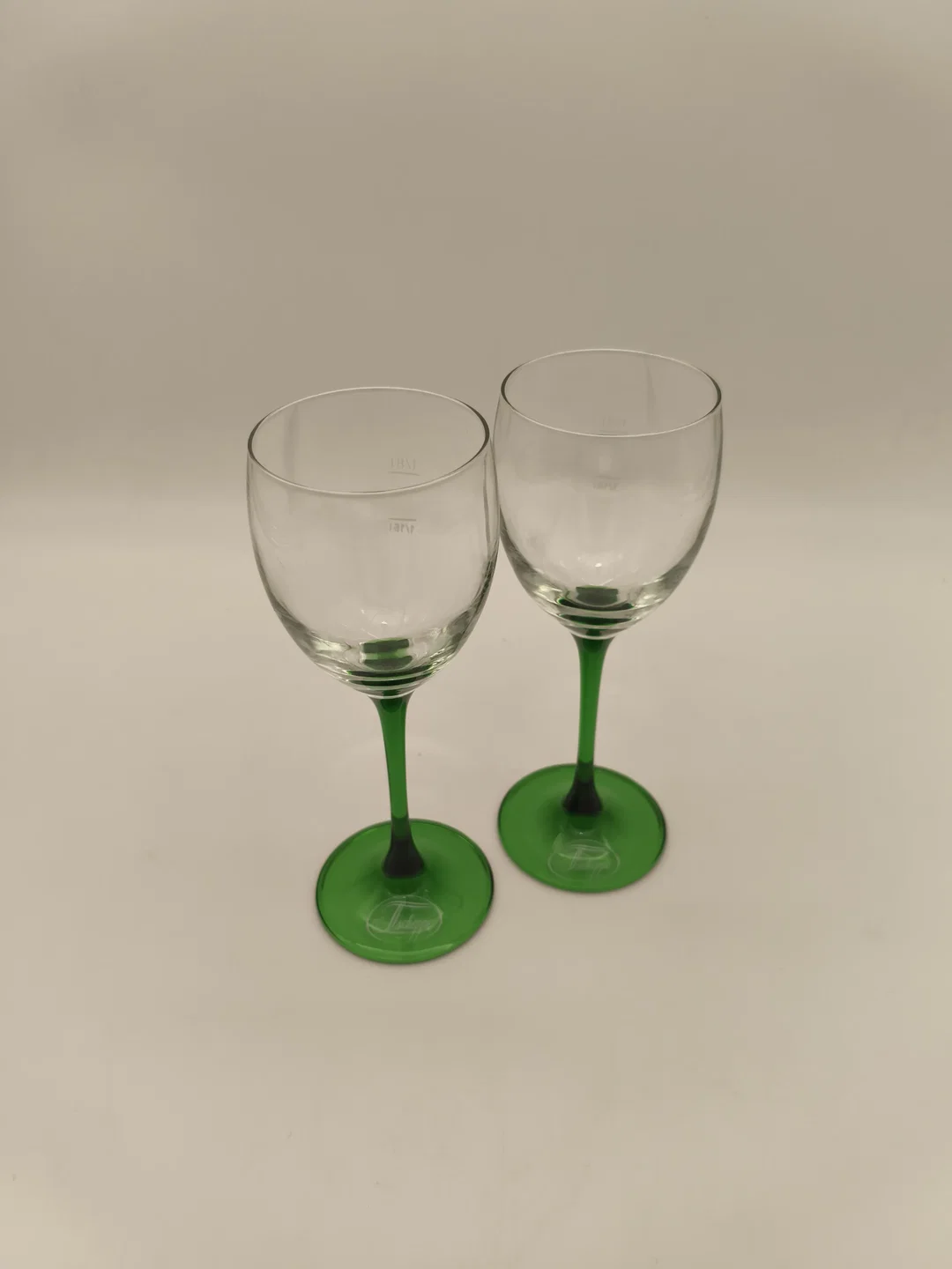 2er - Set Luminarc Vintage Weinrömer Gläser, grüner Stiel, Weingut Tscheppe Südsteiermark, 1980er/1990er – Bild 2