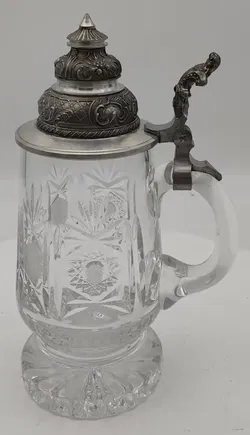 Bierkrug Kristallglas Antik - Bild 1